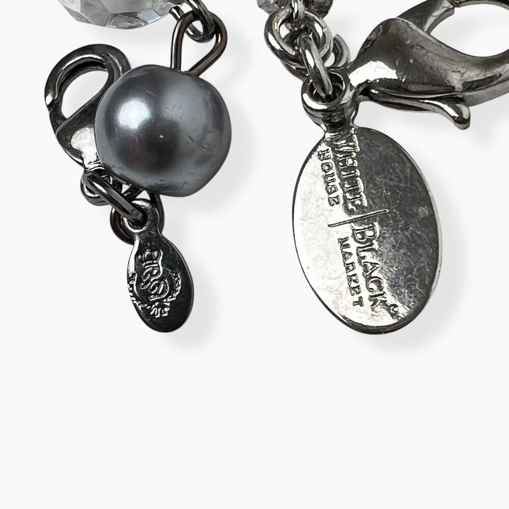 Lot Of 2 Necklaces Silver Black Beads Faceted Smooth Signed Premier Designs WHBM - Picture 11 of 13
